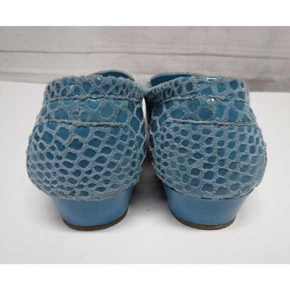 AJ Valenci Faux Snakeskin Wedge Leather Loafers Slip On Shoes Sz 8W - Picture 3 of 11